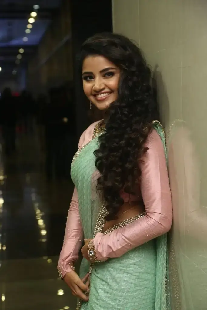 BEAUTIFUL INDIAN GIRL ANUPAMA PARAMESWARAN IN GREEN SAREE 6